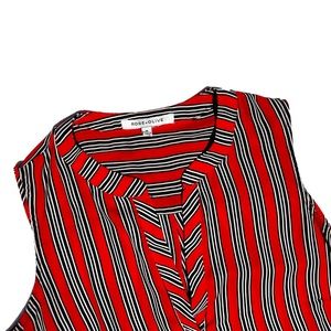 Red Black & White Stripped Womens Medium ROSE + OLIVE Tank Top Blouse